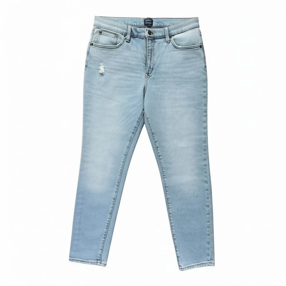J.Crew 9 Mid-Rise Skinny Jeans Light Wash Distressed Frayed Hem Womens 29